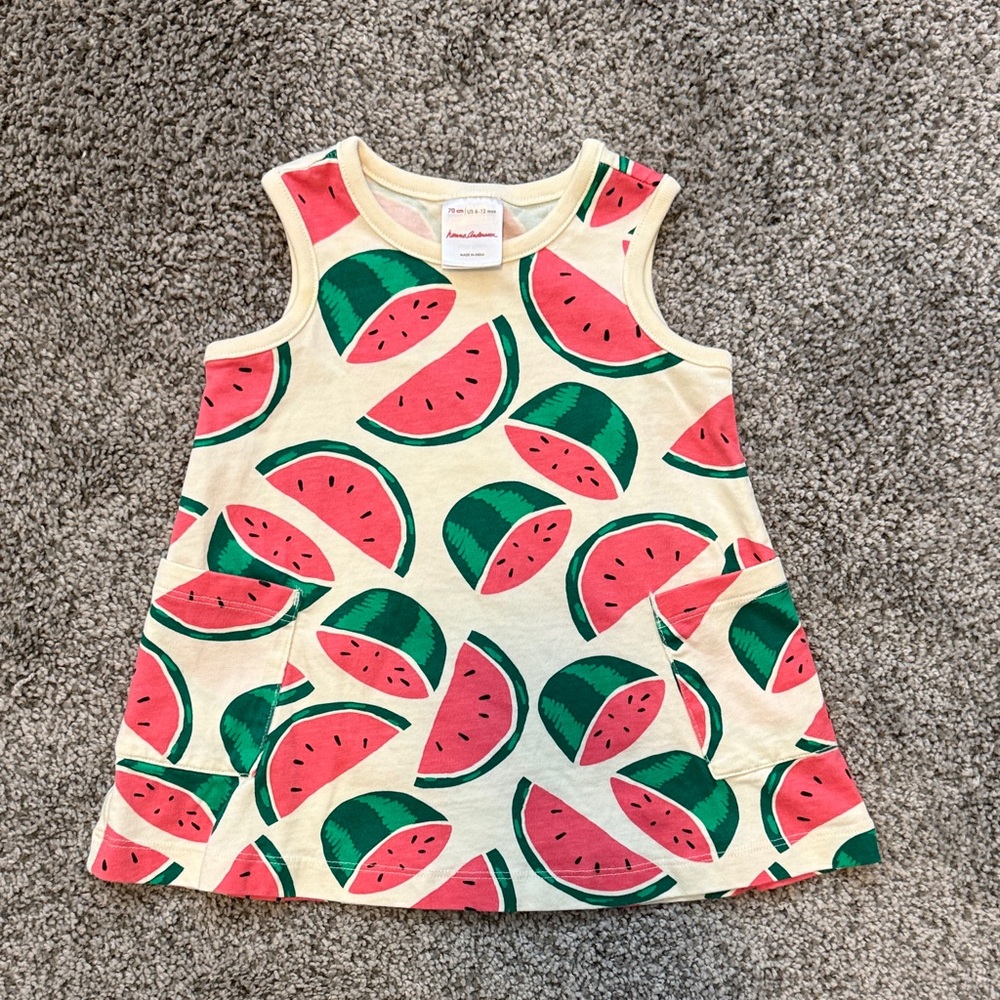 Hanna Andersson Watermelon Baby Dress, 6-12 months